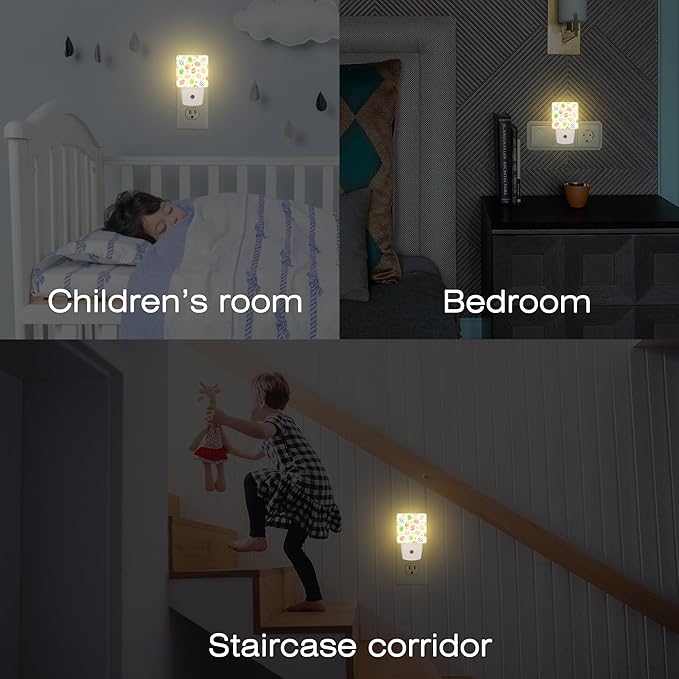 Colorful Easter Eggs Night Light, Happy Easter Dusk to Dawn Night Light Plug in,0.5w Energy Saving Sleep Friendly NightLight for Kids Boys Girls Home Decor