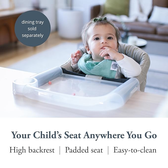 Inglesina Fast Table Chair, Cream - Portable Baby High Chair - for Babies & Toddlers up to 37 lbs - Collapsible Design - Fits Tables 0.8'' to 3.5'' Thick - Compact & Easy to Use - Travel Bag Included