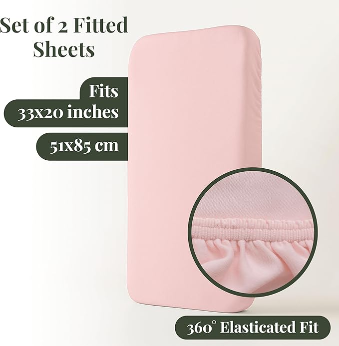 Organic Bedside Sleeper Sheets 33x20 for Maxi COSI Iora, Koola Baby Delight Joy, Angelbliss, Kidsclub, Newton - Aegean Heritage Turkish Cotton 200GSM, Feel The Quality at First Touch Bassinet Sheets