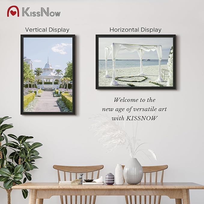 20x30 Poster Frame 2 Pack, Textured Black Solid Wood, Wall Gallery Picture Frame