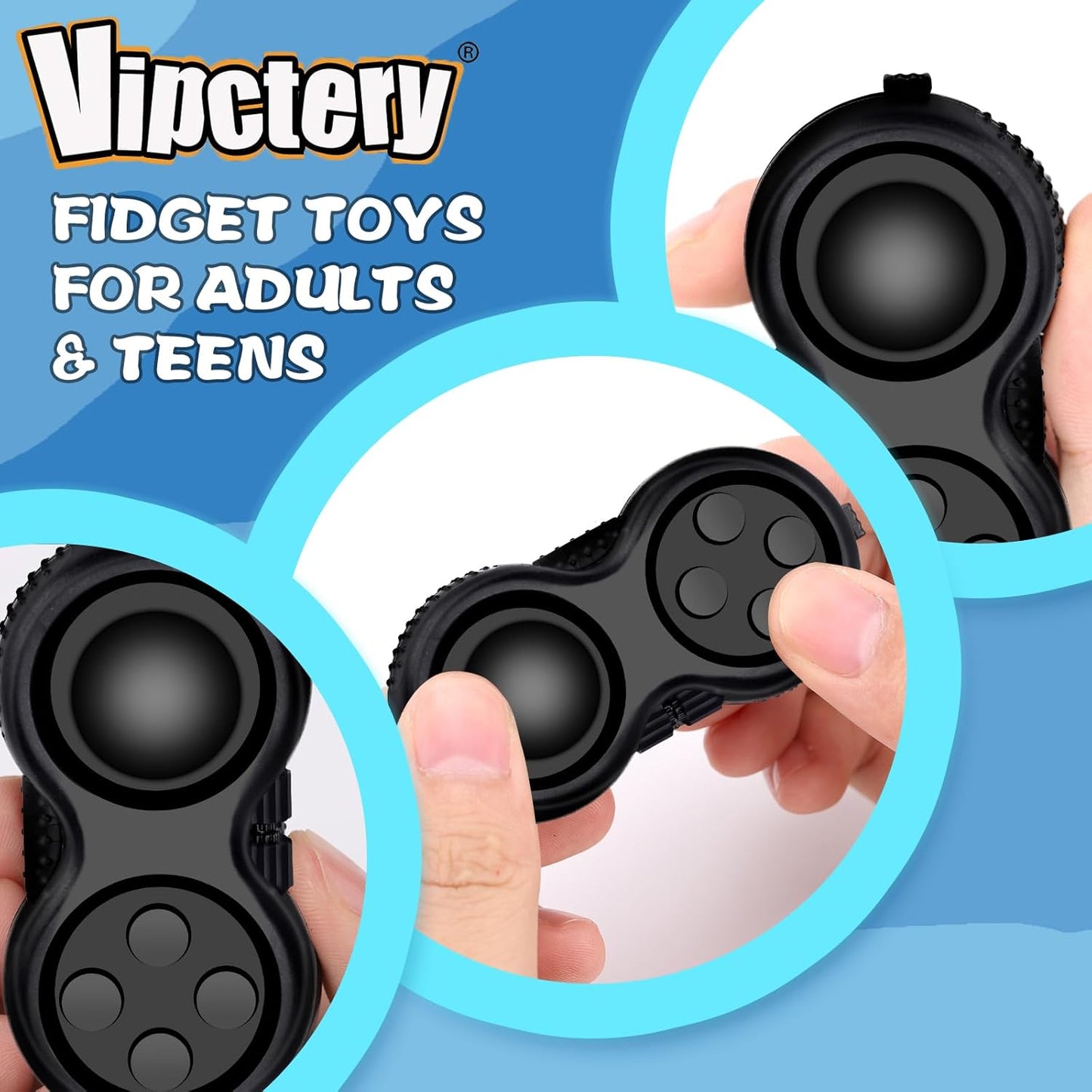5Pcs Fidget Toys Adults Teens ADHD Autism Toys Adults Office Cool Gadgets Desk Toys Fidgets for Classroom with Spinner Cube Keyboard Christmas Stocking Stuffer Gifts for Men