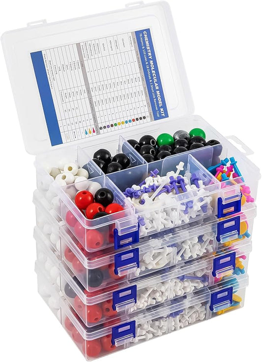 HFKPJRT Molecular Model Kit, 208 Pcs Molecular Model Kit Organic Chemistry, Atom Element Model Kits for Lessons in Chemistry, Gift for Teachers and Students to Raising Space Imagination 4 Set