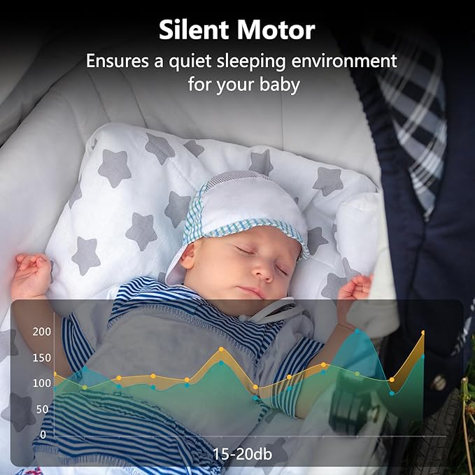 QNHMPW Baby Rocker, Portable Baby Bouncer Gently Rocks Any Stroller or Pram, Baby Vibrating Soother Adjustable Speed and USB Rechargeable, Baby Sleep Aid Newborn Essentials Must Haves Gifts