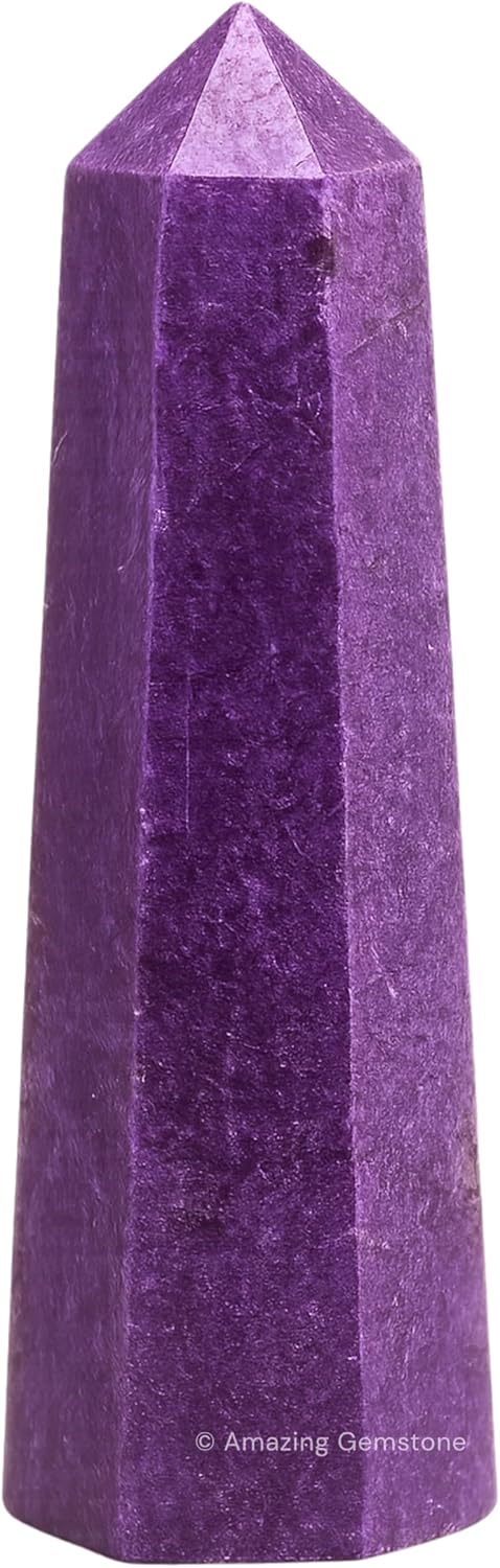Amazing Gemstone Stichtite Crystal Towers - Natural Healing Crystal Point Obelisk for Reiki Healing and Crystal Grid (3 Inch)