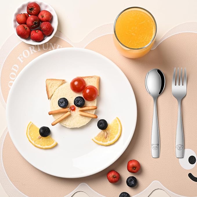 Toddler Eating Utensils Set,Set Of 12 Food Grade Stainless Steel Silverware Sets For Kids,Dishwasher Safe Children Small Metal Spoons And Forks Flatware Sets