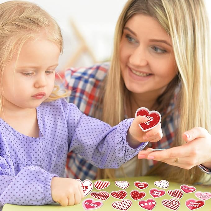 20PCS Valentine's Day Thick Gel Clings Heart-Shaped Gel Clings Decals Valentine's Day Party Anniversary Wedding Party Home Office Supplies Decoration Removable and Reusable