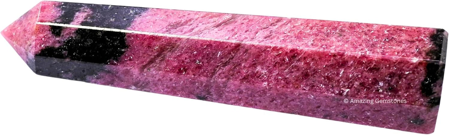 Amazing Gemstone Rhodonite Crystal Towers - Natural Healing Crystal Point Obelisk for Reiki Healing and Crystal Grid (2 Inch to 3 Inch)
