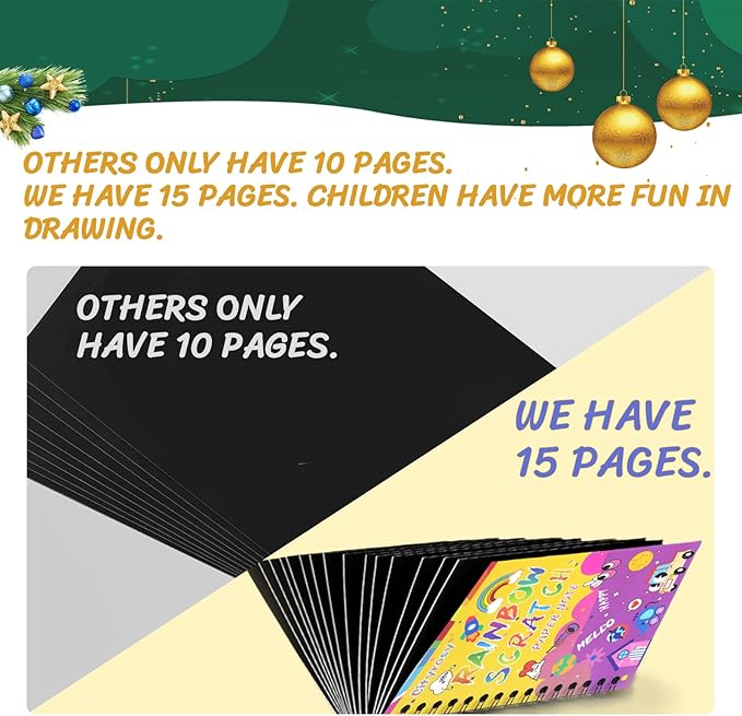 12 Pack Scratch Art Paper Rainbow Sets Scratch Off Art Notebook Crafts Easter Gifts Party Games Easter Christmas M