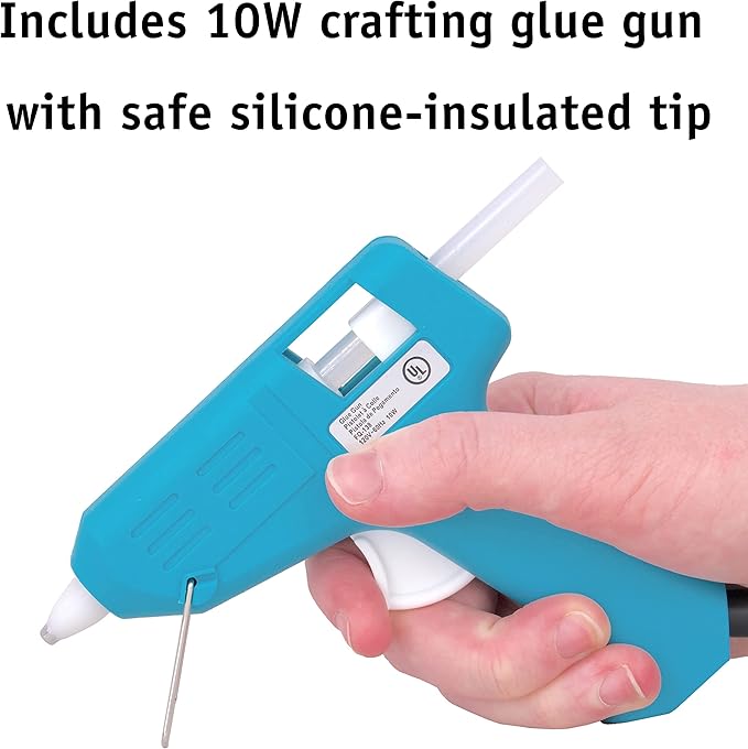 STEM Craft Kit - 25 Engineering Project Ideas - Invention Kit with Over 400pcs of Craft Wood, Propellers, Wheels, Hot Glue, Hydraulics and More Supplies for DIY Kids' Projects