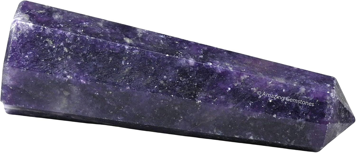 Amazing Gemstone Lepidolite Crystal Towers ~ Natural Healing Crystal Point Obelisk for Reiki Healing and Crystal Grid (3- Inch)
