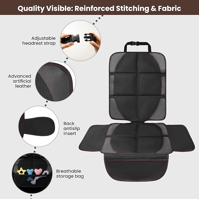 Extra-Large Car Seat Protector for Child-Bady Car Seat Cover,Full seat Protector Under Baby car seat,Universal Durable Waterproof Carseat Protector for Dog Vehicles,Thick Pad,Anti Slip Backing
