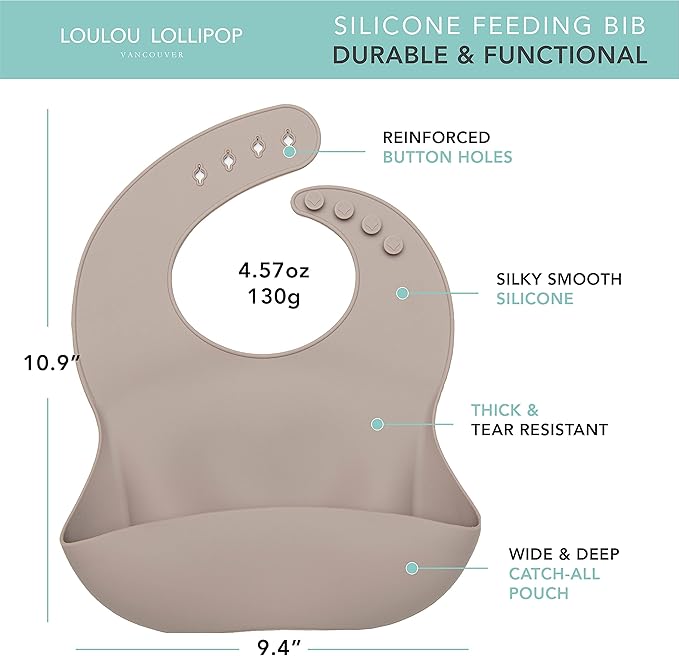 Loulou Lollipop Soft, Waterproof Silicone Feeding Bib