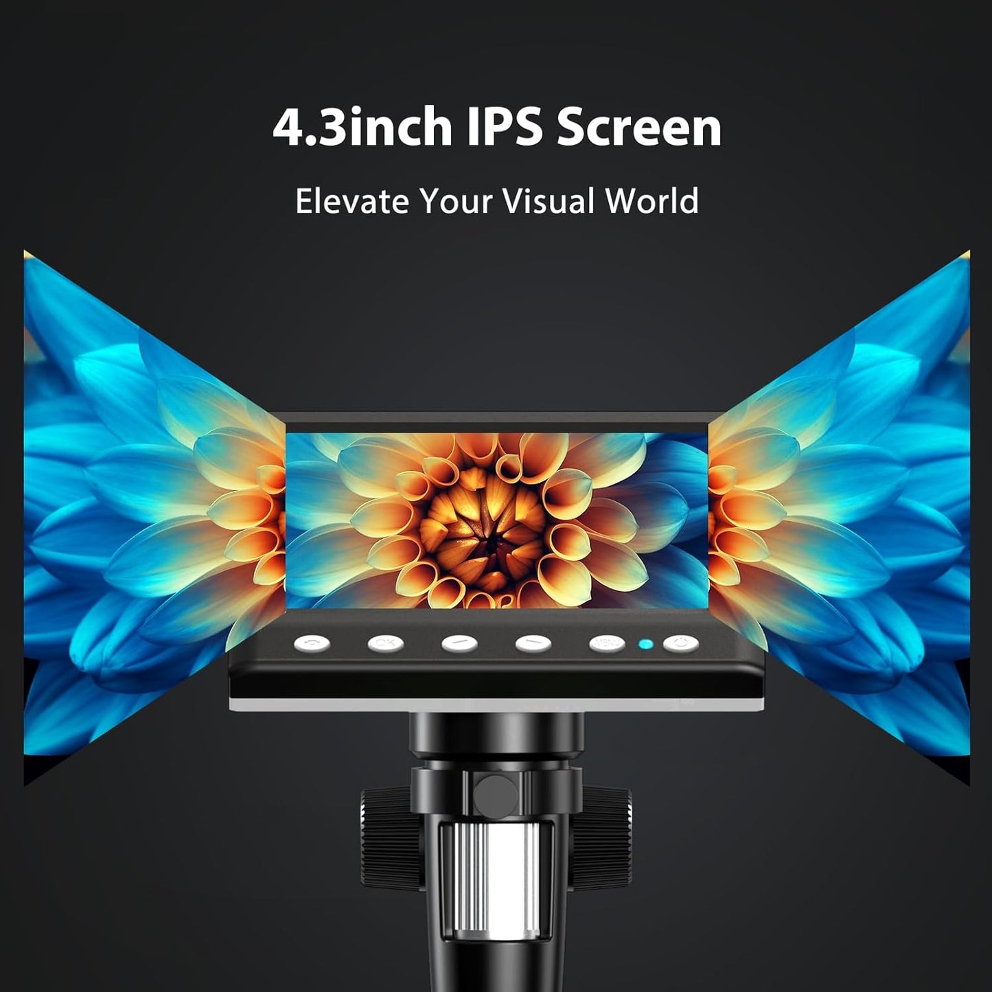 Hayve 4.3'' IPS Coin Microscope, 1000X Magnification Digital Microscope for Adults，Coin Collection Supplies with 8 Adjustable LEDs，Windows Compatible，32GB TF Card