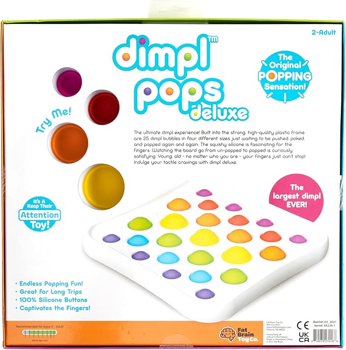 Fat Brain Toys Dimpl Pops Deluxe - The Ultimate Popping Experience, Kids & Adults