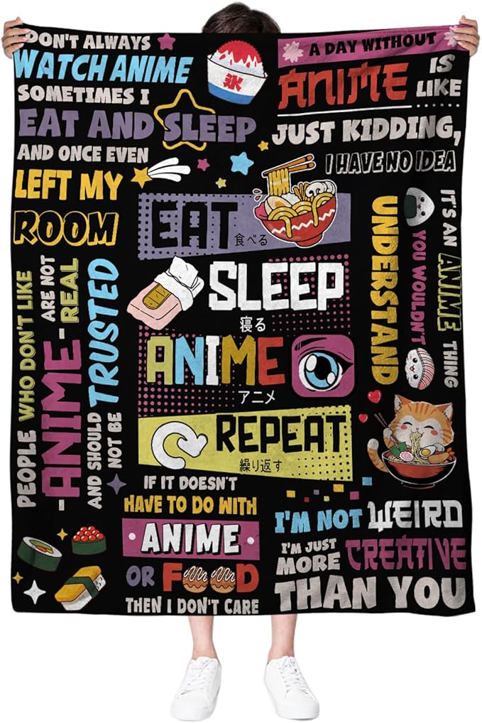 Anime Gifts for Girls, Japanese Anime Gifts for Women, AAnime Lovers Men, Soft Throw Blanket 50" *60"