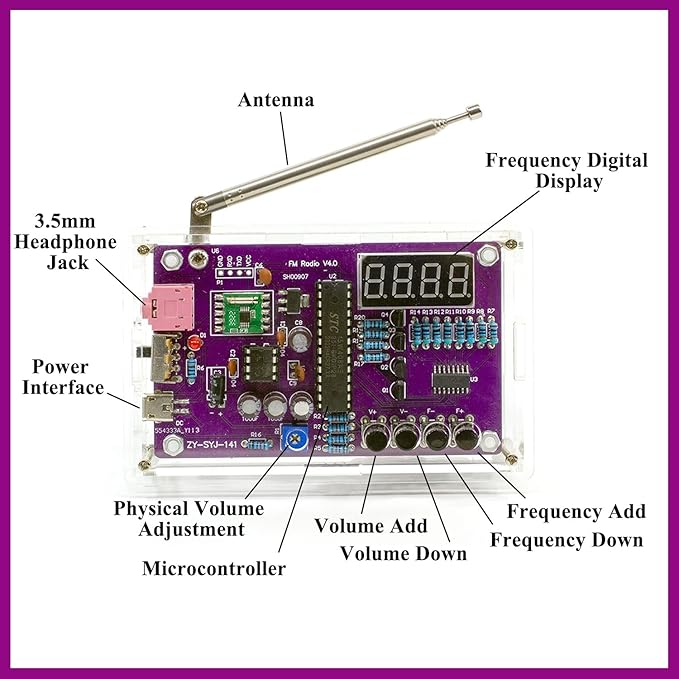 FM Radio Kit Soldering Practice Kit DIY Electronic Kits Radio DIY Kit Digital DIY Soldering Project Kit ISolderStore
