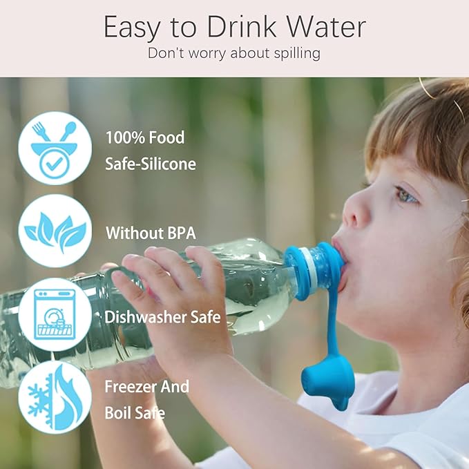 Silicone Spill-Proof Water Bottle Spout, Standard 28mm Water Bottle Cap, 4-pcs