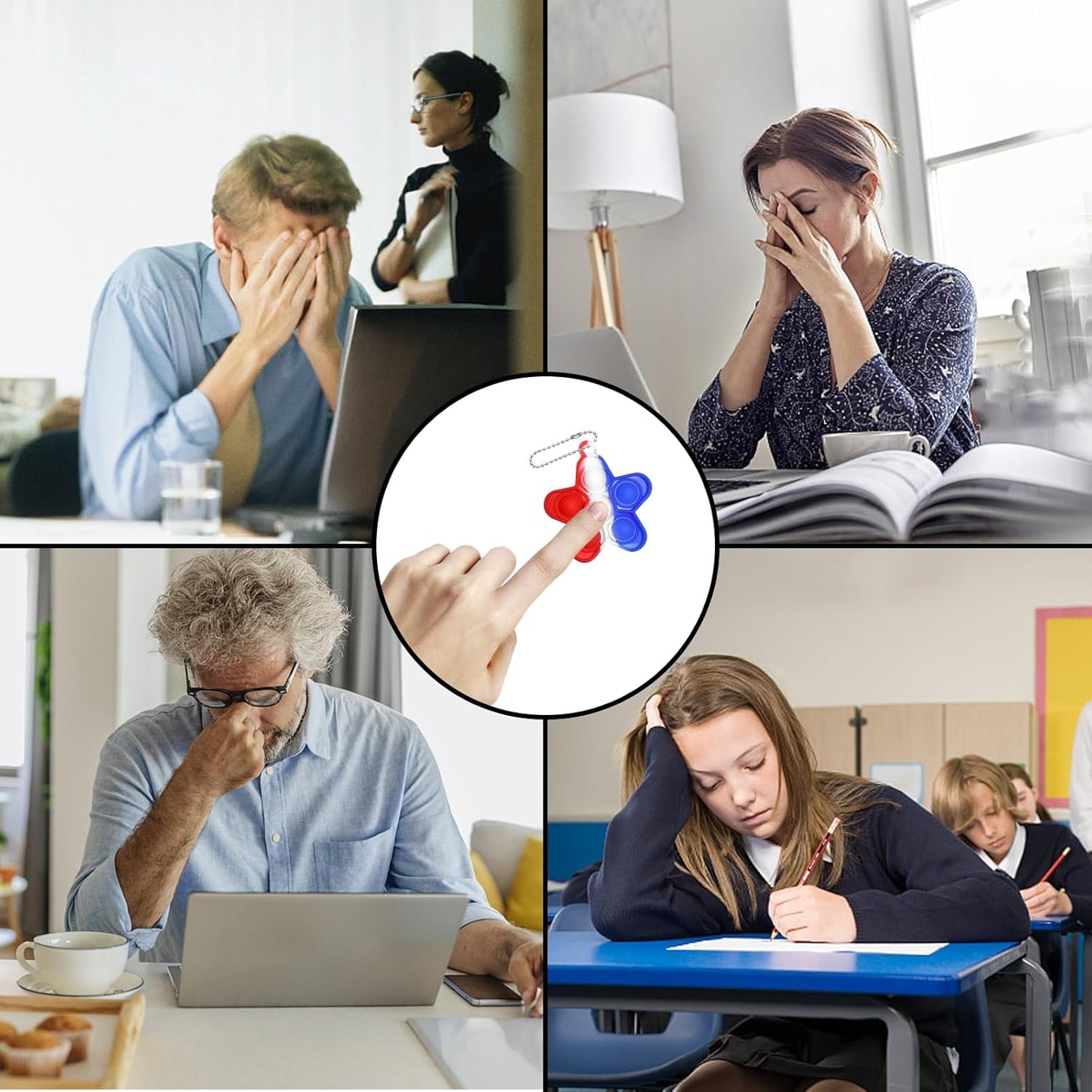 Independence Day Pop dget Toys Fidget Toy Mini Pop Push Fidget Mini Pop Keychain Fidget ToysStress Relief Party Favor Gifts for Kids 30pcs