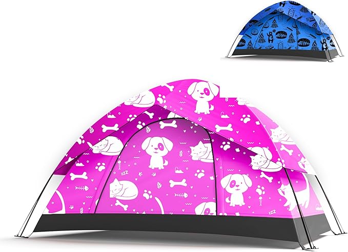 KidzAdventure 2 in 1 Indoor/Outdoor Tent for Kids, Small 1 or 2 Toddler/Kids Tent, Backpacking, Lightweight and Easy Pop up, Ideal for Backyard, Outside Camping, or Play Fort
