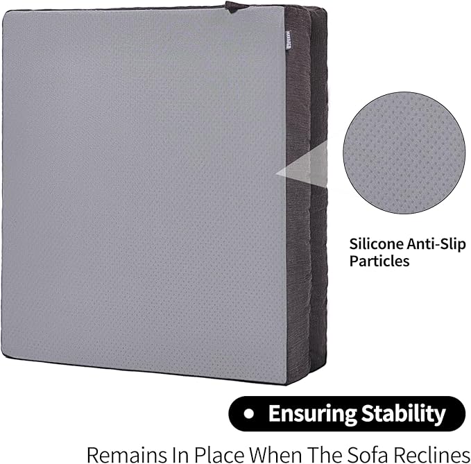 HAVARGO Recliner Cushions for Elderly, 20x20x4 Inch Thick Chair Cushion for Shorter Users Patent Design Soft Tufted Dual Layer Booster Seat Cushions for Seniors Recliner Risers Taupe 1P