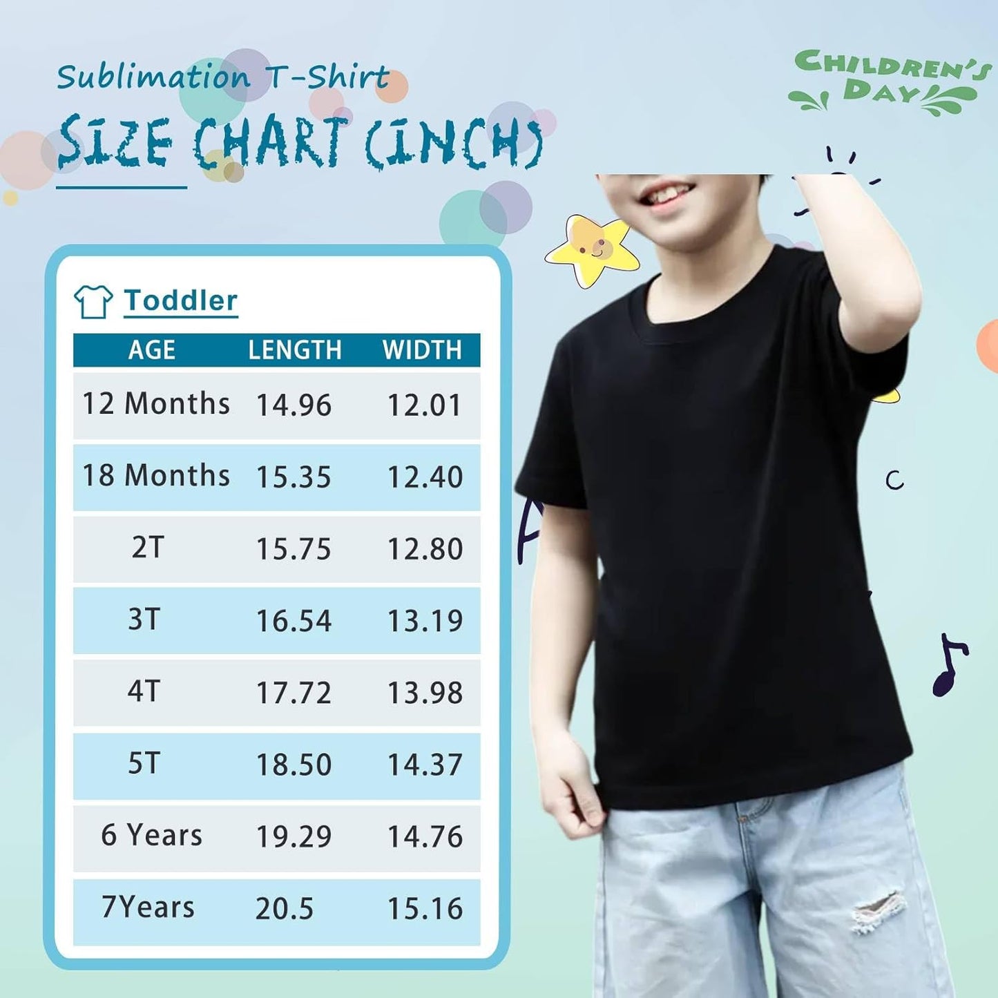 4 Pack Toddler Blank Sublimation T-Shirt,Modal Crew Neck Short Sleeve, T-Shirt for Kids Baby Children