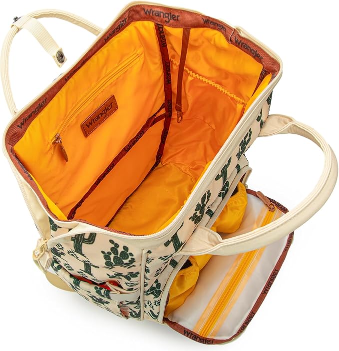 Montana West Wrangler Diaper Bag Backpack Aztec Travel Backpack Purses Western Multi-Function Baby Bags for Mom with Waterproof Insulated Pockets