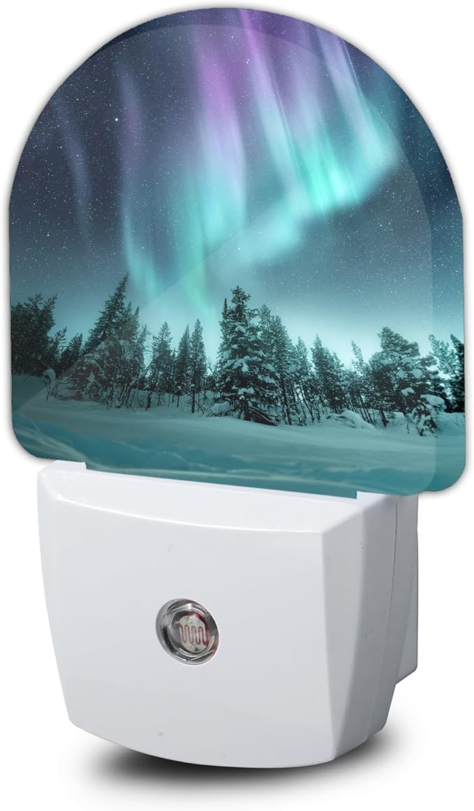 Aurora Forest Night Light - LED Wall Sconce for Bedroom, Bathroom, Hallway, Plug in Decorative Lighting, Gift Ready LED Wall Lamp for Women