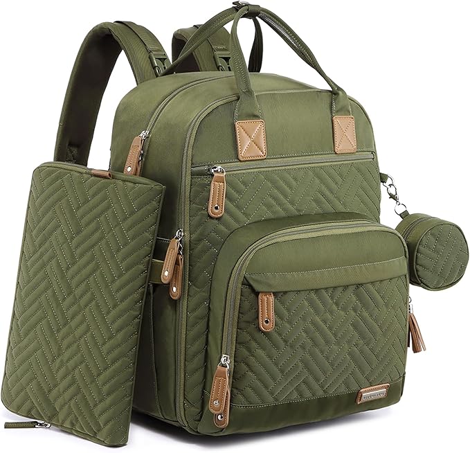 iniuniu Diaper Bag Backpack, 4 in 1 kit Large Unisex Baby Bags for Boys Girls, Waterproof Travel Back Pack with Diaper Pouch