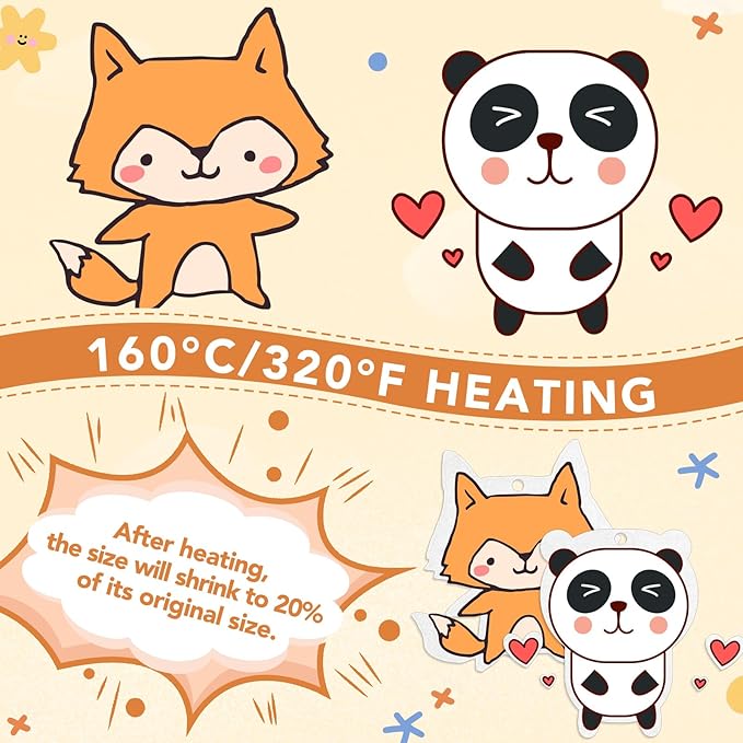 155 Pcs Shrink Plastic Sheets Kit, Including 25Pcs Shrinky Art Paper with 130Pcs Accessories for Crafts DIY Keychain Making