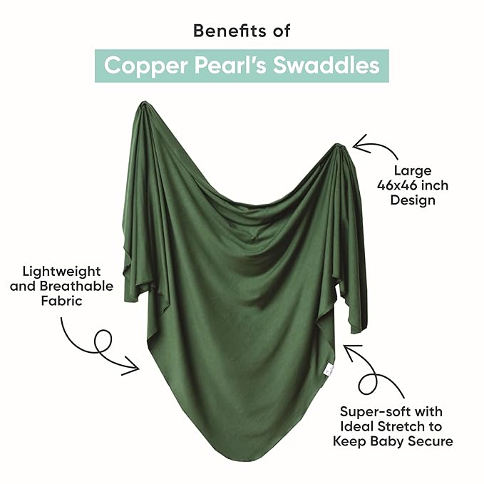 Copper Pearl Baby Swaddle Blanket - Premium Knit Baby Blanket, Large Soft Stretchy Receiving Blankets for Baby Boy and Girl, Swaddles for Newborn, Infant, and Toddler (Asher)