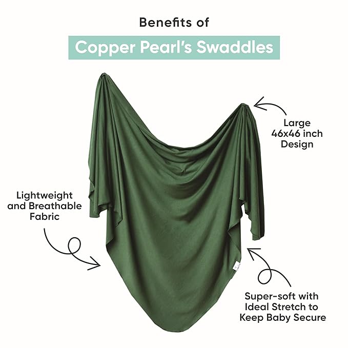 Copper Pearl Baby Swaddle Blanket - Premium Knit Baby Blanket, Large Soft Stretchy Receiving Blankets for Baby Boy and Girl, Swaddles for Newborn, Infant, and Toddler (Bay)