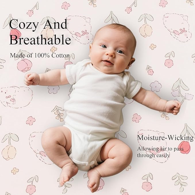 100% Jersey Cotton Bassinet Sheets 21"x35" Fits Airclub, venowu, Larex 3 in 1, and HARPPA Baby Bassinet, Super Soft and Breathable Bassinet Fitted Sheets, 3 Pack, Pink