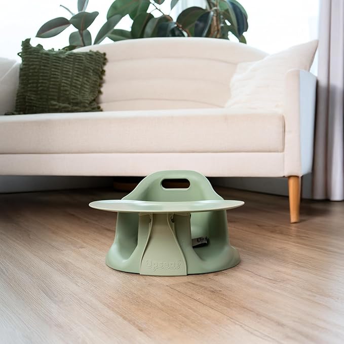 Upseat Baby Floor Seat Booster Chair for Sitting Up with Removable Tray for Meals and Playtime, Developed with Physical Therapists for Safe and Healthy Hip Development and Posture (Sage)