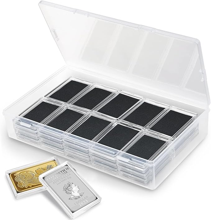 Silver Bar Case 1 Oz Silver Bar Storage Box 40 Count Clear Acrylic Storage Container Modern Style