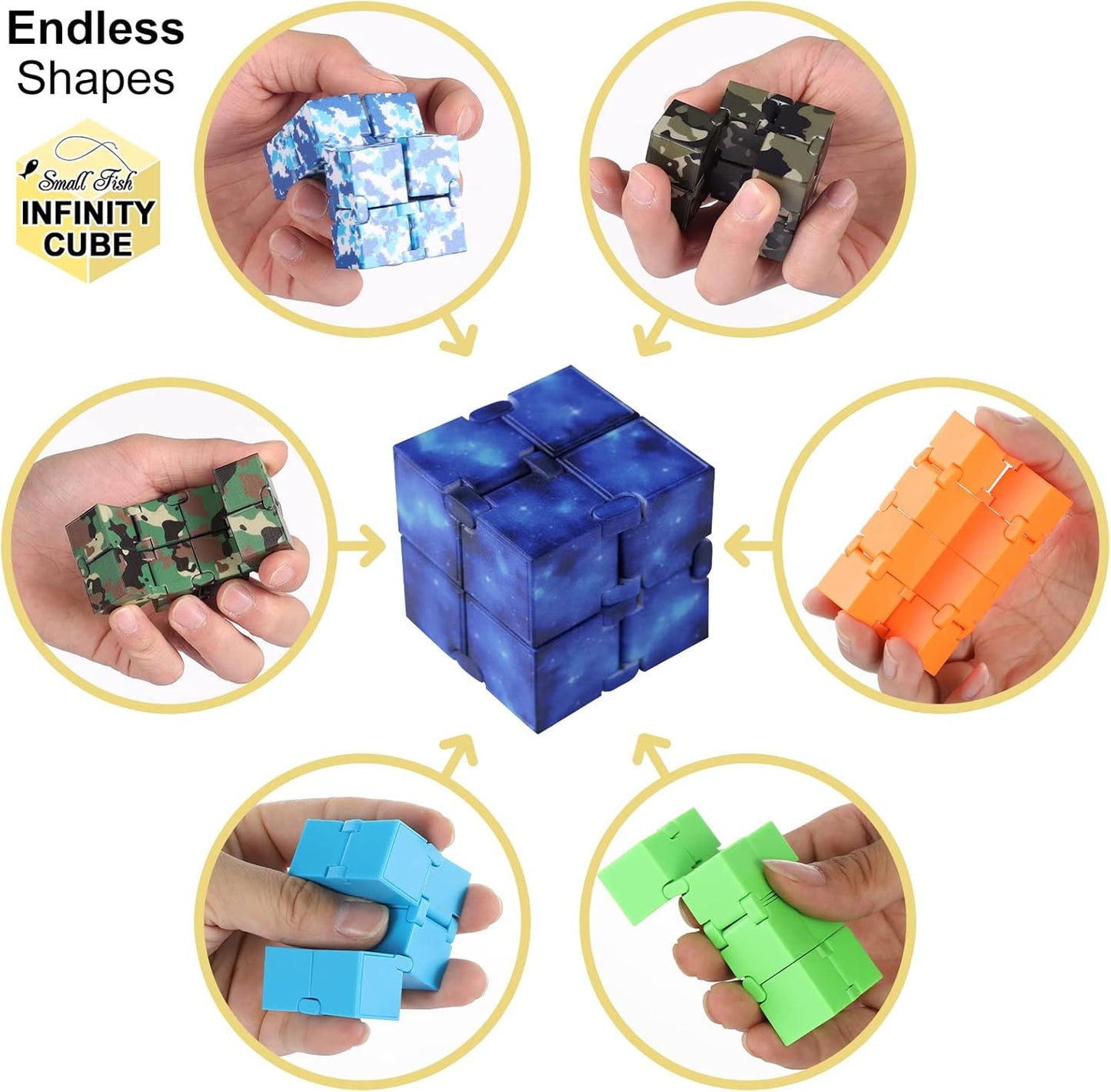 Infinity Cube Toy Fidget Galaxy, Fidget Sensory Cube Toy for Kids and Adults for Stress Relief and Anti-Anxiety, Mini Gadget for Boys and Girls with Autism, ADD, and ADHD, Cool Handheld Desk Toy