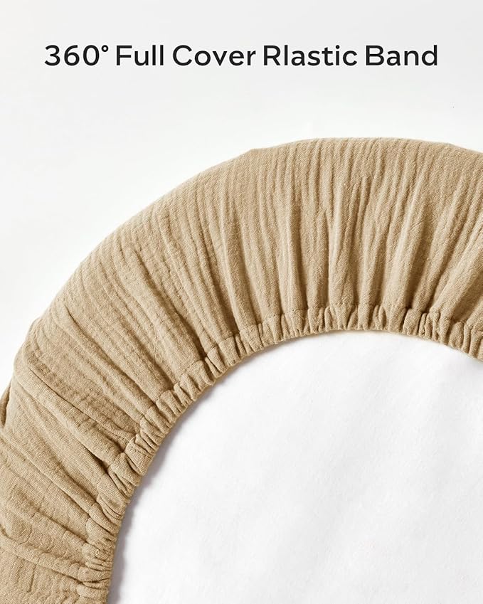 JELLYMONI 2-Pack Muslin Bassinet Sheets for Girls Boys, 100% Cotton Bassinet Mattress Sheets Soft Breathable Universal Fit for Baby Bassinets, Moses Basket, Hourglass Oval and Rectangle Mattress