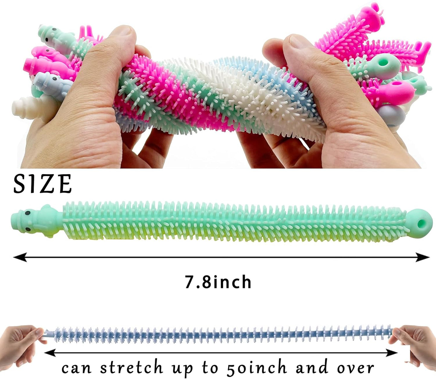 40 Pack Christmas Stretchy Strings Fidget Toys,Colorful Sensory Toys with Santa Claus,Snowman,and Reindeer,Anti-Anxiety Autism Toys for Kids,Perfect Children's Gift,Party Favors & Decoration