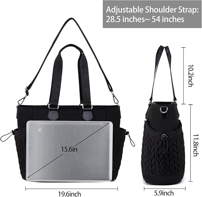 Diaper Bag Tote, Large Tote Baby Diaper Bag with 15.6" Laptop Compartment and Insulated Pockets, Crossbody Hospital Bags