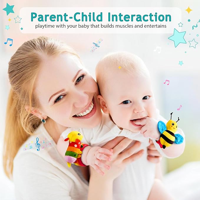 Baby Toys 0-6 Months: Baby Rattles 0-6 Months Baby Essentials for Boys Girl Infant Toys Wrist Rattles Socks Hand & Feet Newborn Essentials Must Haves Registry Search Shower Gifts for 0-3 0-12 Months