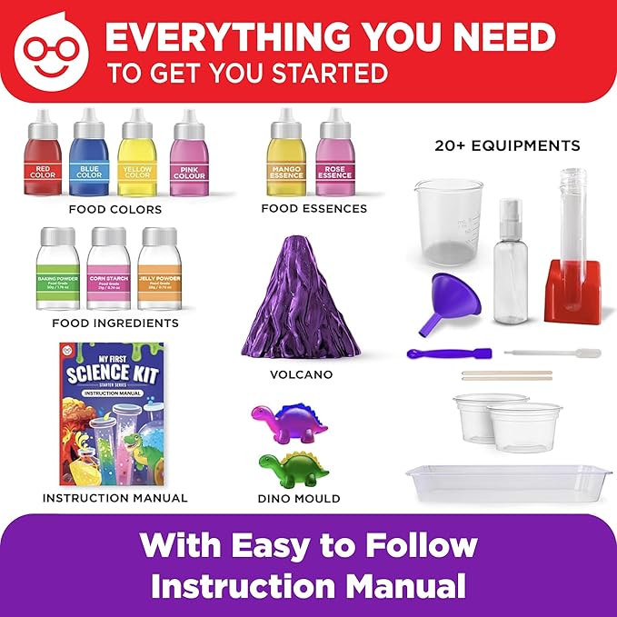 Doctor Jupiter My First Science Kit, Chemistry Set for Kids Ages 4-5-6-7-8 | Birthday Gift Ideas for 4+ Year Old Boys & Girls | Toy Stem Kit with 50+ Experiments | Learning & Educational Projects