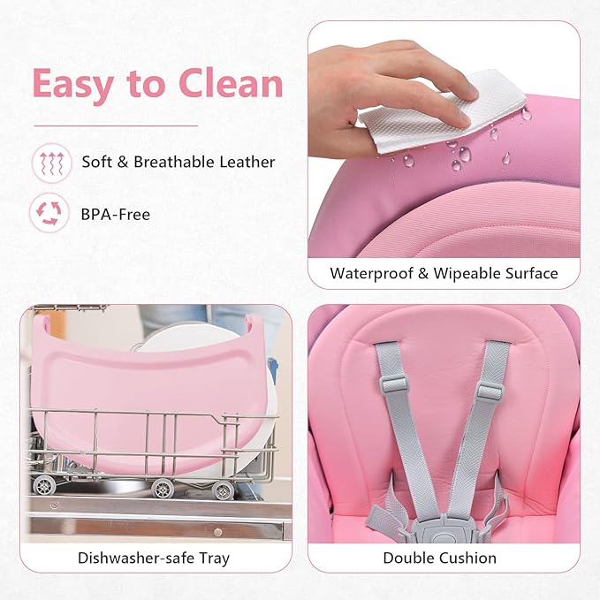 INFANS 8 in 1 Baby High Chair, Convertible Highchair for Babies and Toddlers, Infant Dining Booster Seat, Building Block Table, Kids Stool Table Chair Set with Removable Tray