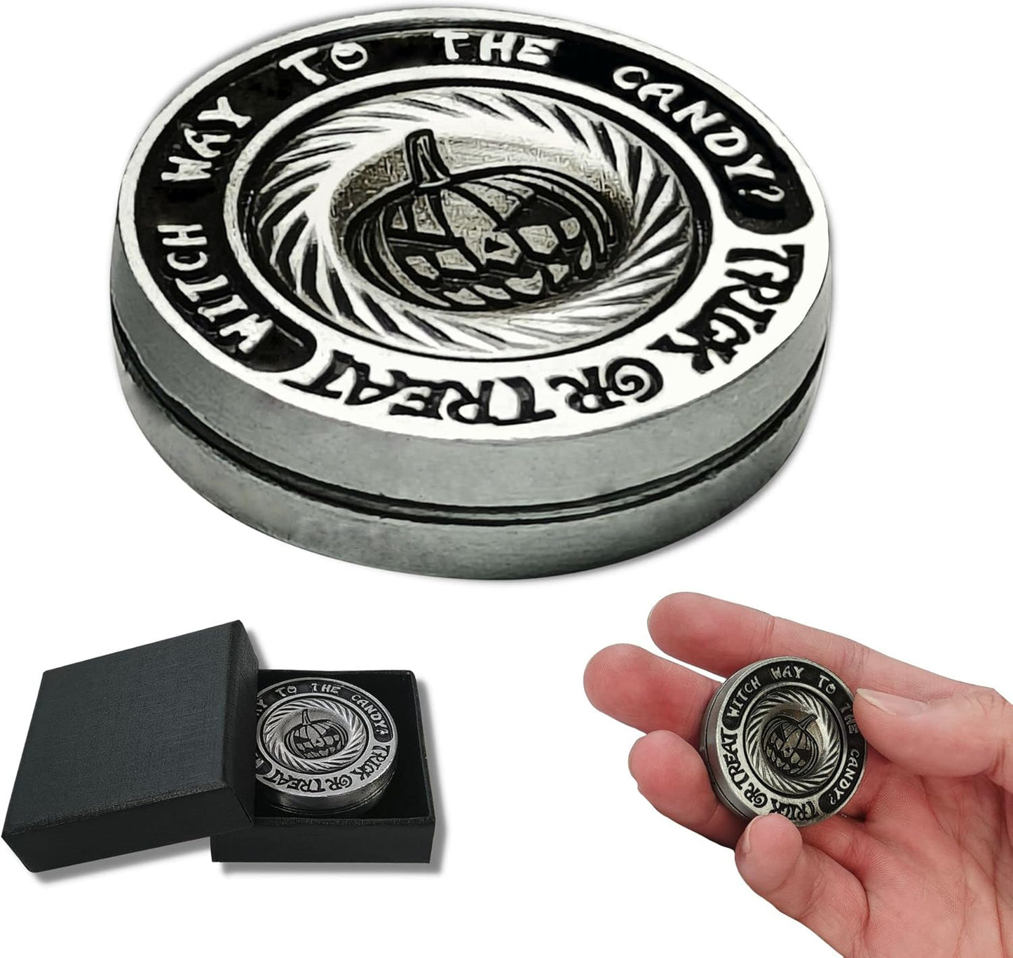 Metal Fidget Toys, Metal Fidget Slider ADHD Haptic Coin for Adults, Anxiety Relief Toy Fidget Clicker Slider EDC Men Desk Toy…