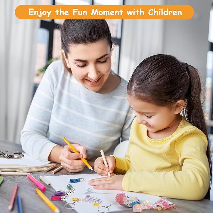 Csyidio 251 PCS Shrink Dink Keychain Kit Includes 20 Sheets Shrink Plastic Sheets, Hole Punch, Tassels, Lobster Clasps, Keychain Clip, Jump Rings, Key Ring, Great for DIY Mother's Day Crafts