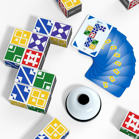 Family Matching Game for Kids & Adults, Block Puzzle Board Games for Boys & Girls Ages 4-8 8-12, 2+ Player Card Puzzles for Children 3+ Year Olds