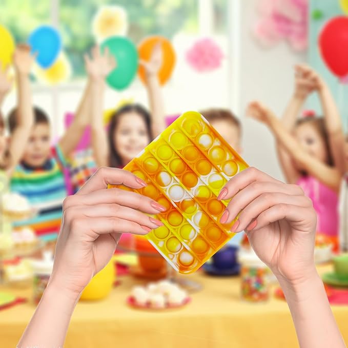 12 PCS Pop Fidget Sensory Toys for Party Favors,Push Pop Bubble Silicone Squeeze Sensory Toys for Kids Adult Autism Special Needs Stress Relief Gift for Birthday Christmas Valentine Classroom Prizes