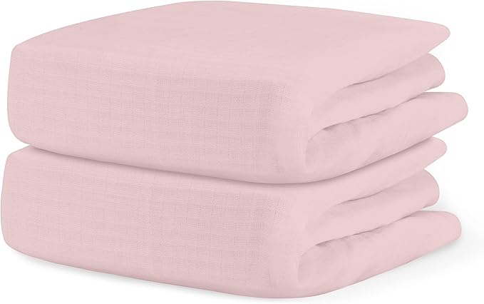 Newton Baby Fitted Single Layer Crib Sheet (2-Pack) - Ultra Breathable and Soft, Organic Cotton, Fits All Standard Cribs, Pink