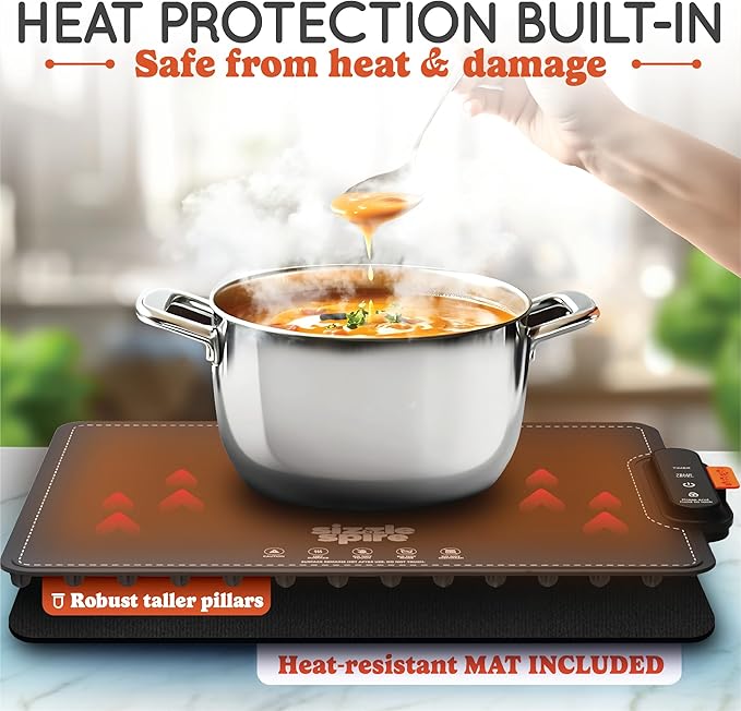 Electric Warming Tray, Rollable Silicone Warming Pad for Food with 4 Temperature Settings, auto Shut-Off, Great Food Warmer Mat for Parties, Buffets, Gatherings and Everyday Use - Black