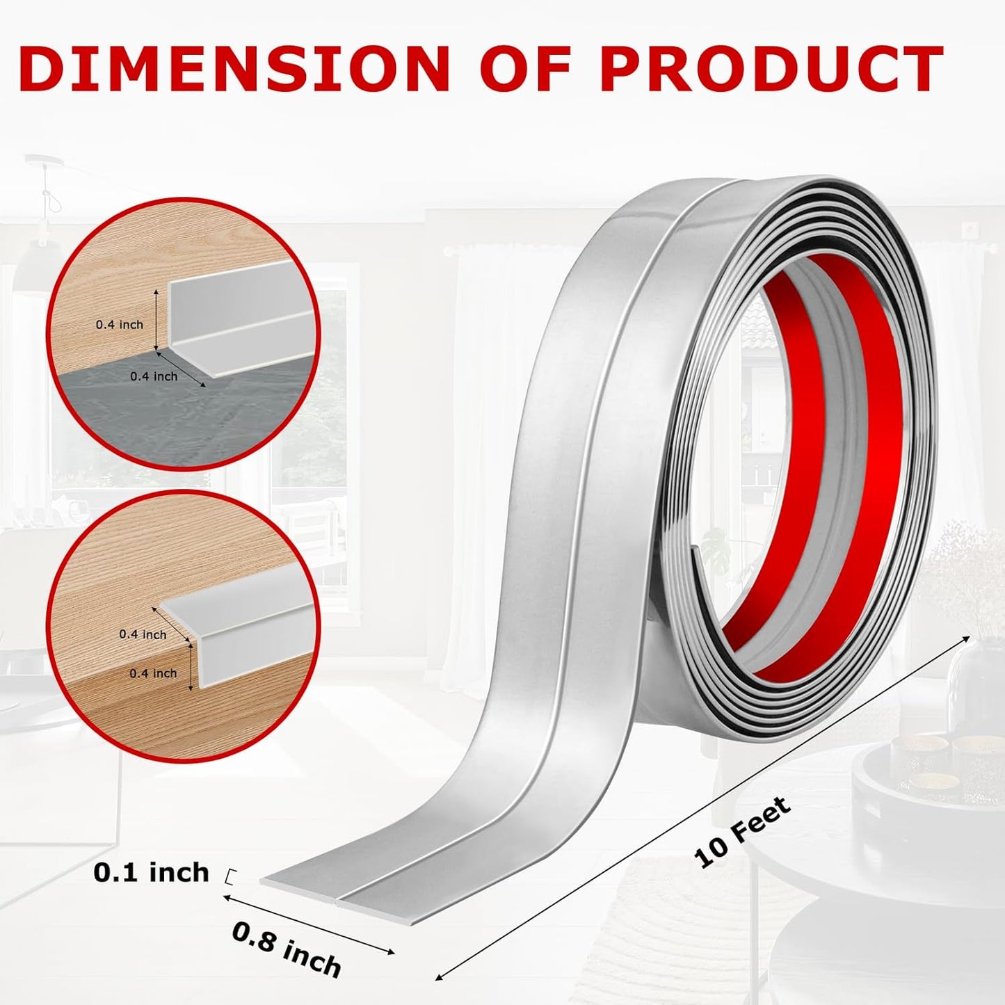 Flexible Wall Corner Protector Moulding Trim Peel and Stick Wall Corner Guards Edge Protector Self Adhesive Molding Trim Strip for Edge Ceiling (Silver, 0.8 in x 10 Ft)