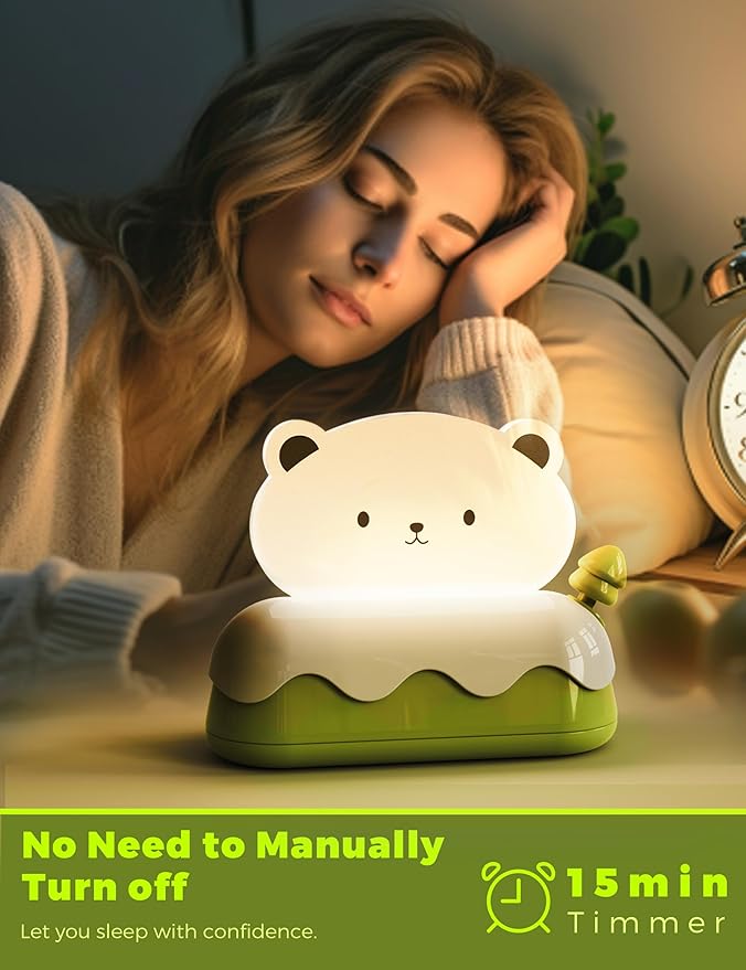 LOHAS Cute Night Light for Kids, Kawaii Bear Lamp, USB Rechargeable, Color Changing RGB, Decor for Bedroom, Nursery, Livingroom