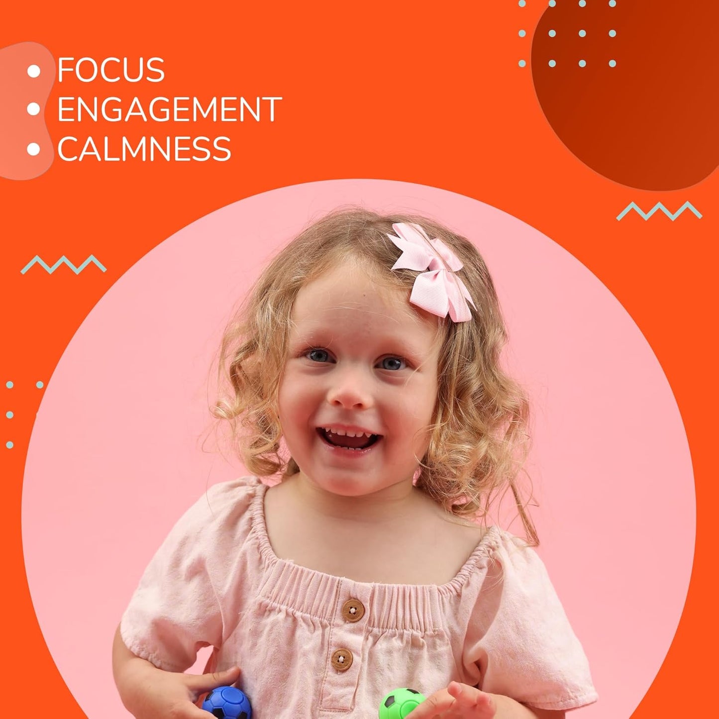 Entervending Fidget Spinners - 2 Inch Stress Balls - 12 Pcs Soccer Party Favors - Orange Mini Fidget Spinners - Classroom Prizes - Fidget Spinners for Kids - Easter Basket Stuffers